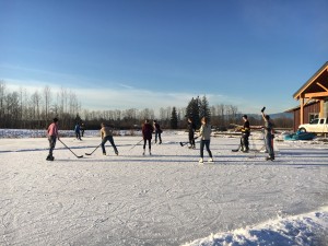 Enjoying the fabulous winter weather on the pond at Eagle Acres!